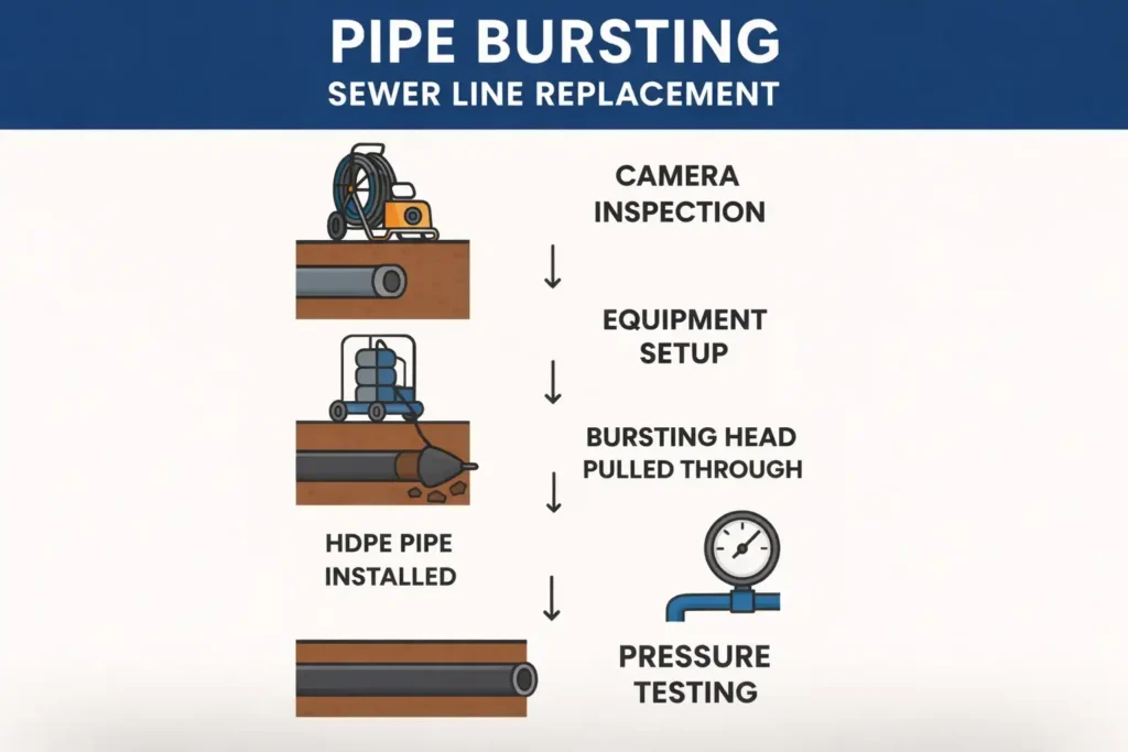 pipe bursting sewer line replacement gold coast